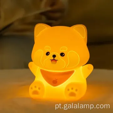 Lâmpada de panda vermelha fofa com recurso de toque recarregável